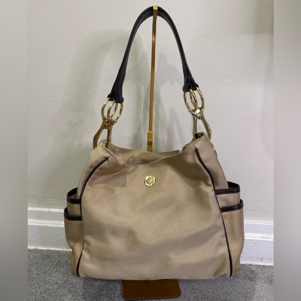 NWOT JPK Paris 75 Canvas Shoulder Bag with Gold Hardware
